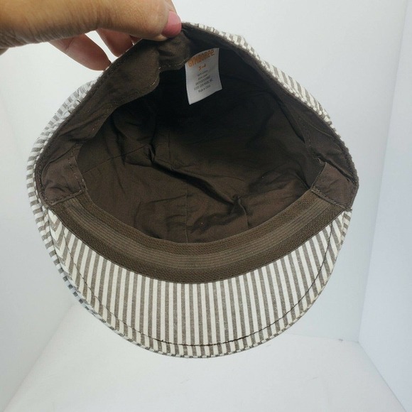 Gymboree Seersucker Brown Striped Shorts and Hat Newsboy Cap Set of 2 Sz 2T - Picture 12 of 12